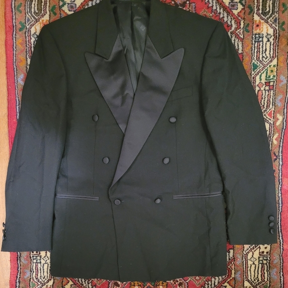 VINTAGE PIERRE BALMAIN PARIS DOUBLE BREASTED TUXEDO JACKET BLAZER - Picture 3 of 11